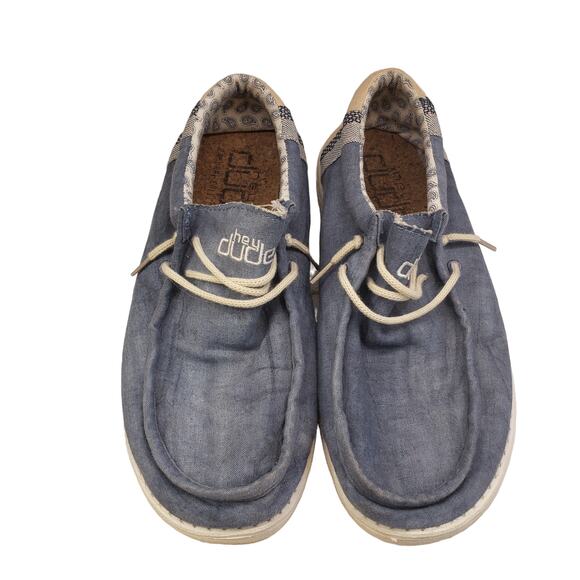 Hey Dude Mens Wally Linen Natural Collection Slip on Shoes Athletic Size 11 - Picture 9 of 10